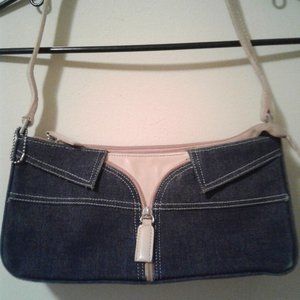 Leather Blue Jean Clutch Purse